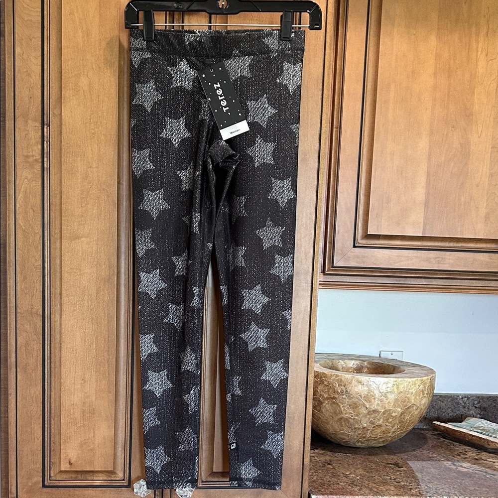 Terez Black and Gray Star Leggings